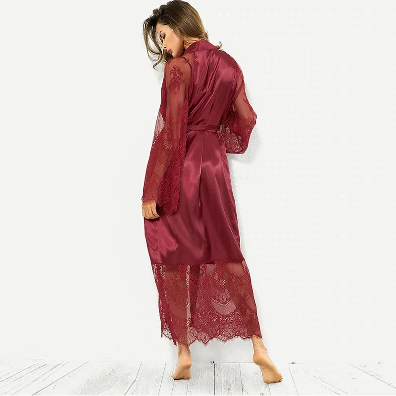 Women's Satin Kimono Sleepwear - Kinkxx