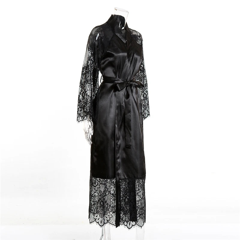 Women's Satin Kimono Sleepwear - Kinkxx