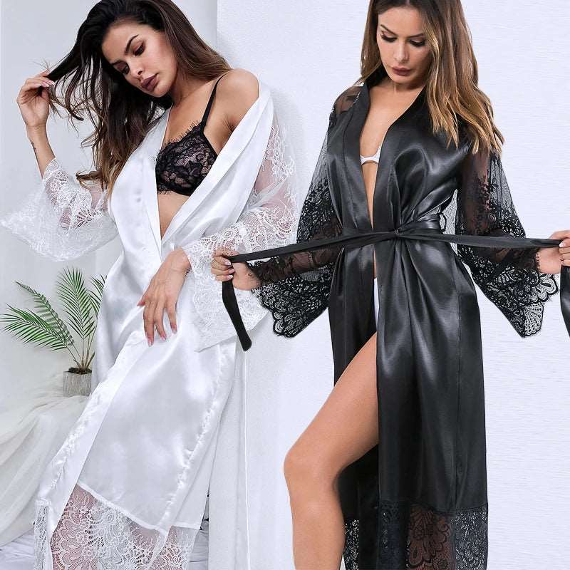 Women's Satin Kimono Sleepwear - Kinkxx