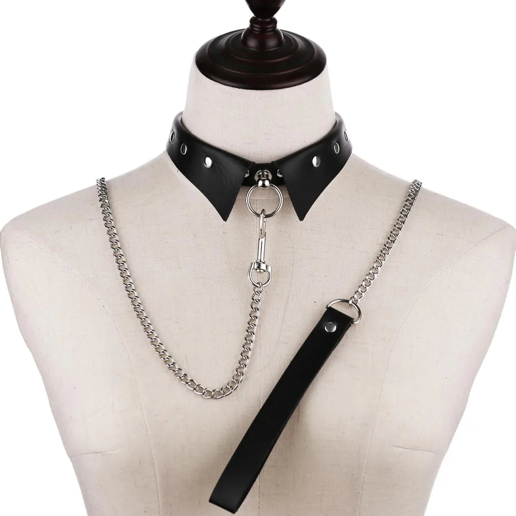 Klimaxx Sexy Leather Chain Necklace - Kinkxx