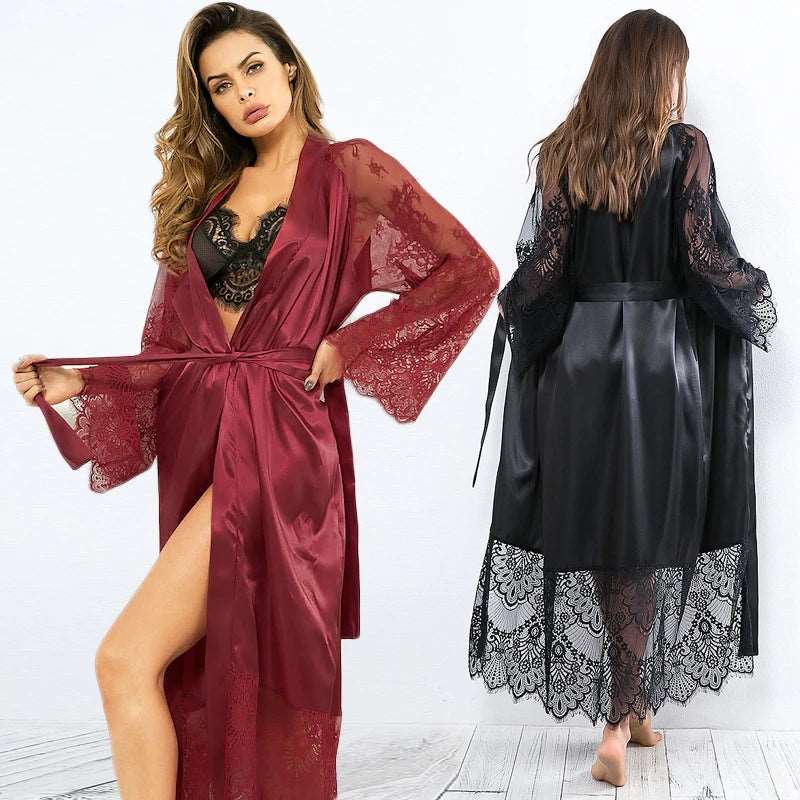 Women's Satin Kimono Sleepwear - Kinkxx